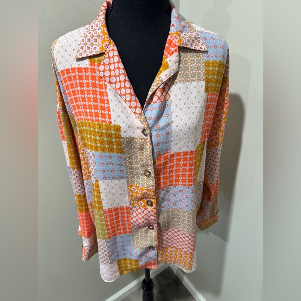 Willow & Root Multicolor Patchwork Shirt Size Sma… - image 2